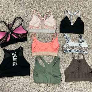 Pink and Victoria secret size small and x small sport bras